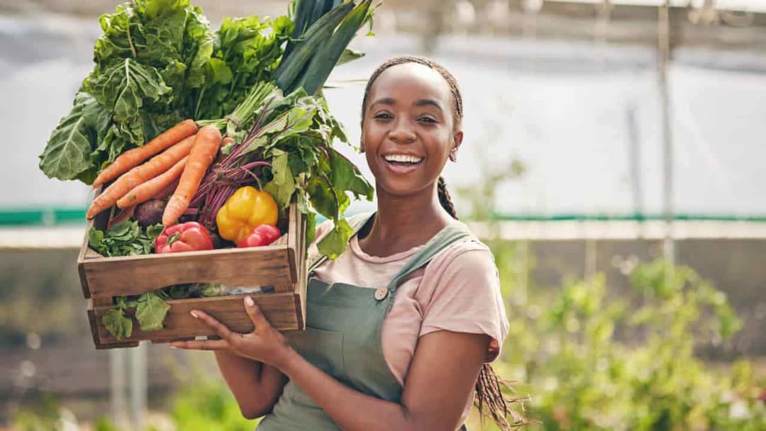 Farmer in greenhouse